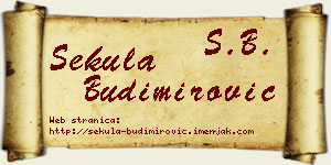 Sekula Budimirović vizit kartica